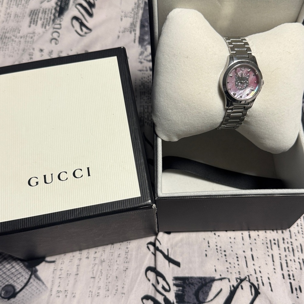 Gucci Silver Stainless Steel Men's Link Bracelet Watch - Picture 2 of 4